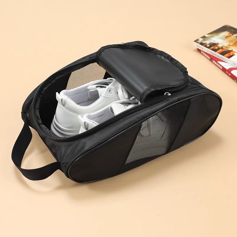 Shoe Bag Dust - SU กระเป๋ารองเท้ากอล์ฟแบบพกพา กระเป๋าใส่รองเท้าผ้าอ็อกซ์ฟอร์ด กระเป๋าใส่รองเท้ากอล์ฟน้ำหนักเบาระบายอากาศได้ กระเป๋าถือกอล์ฟกันฝุ่น กระเป๋ารองเท้าฟุตบอลเทนนิส