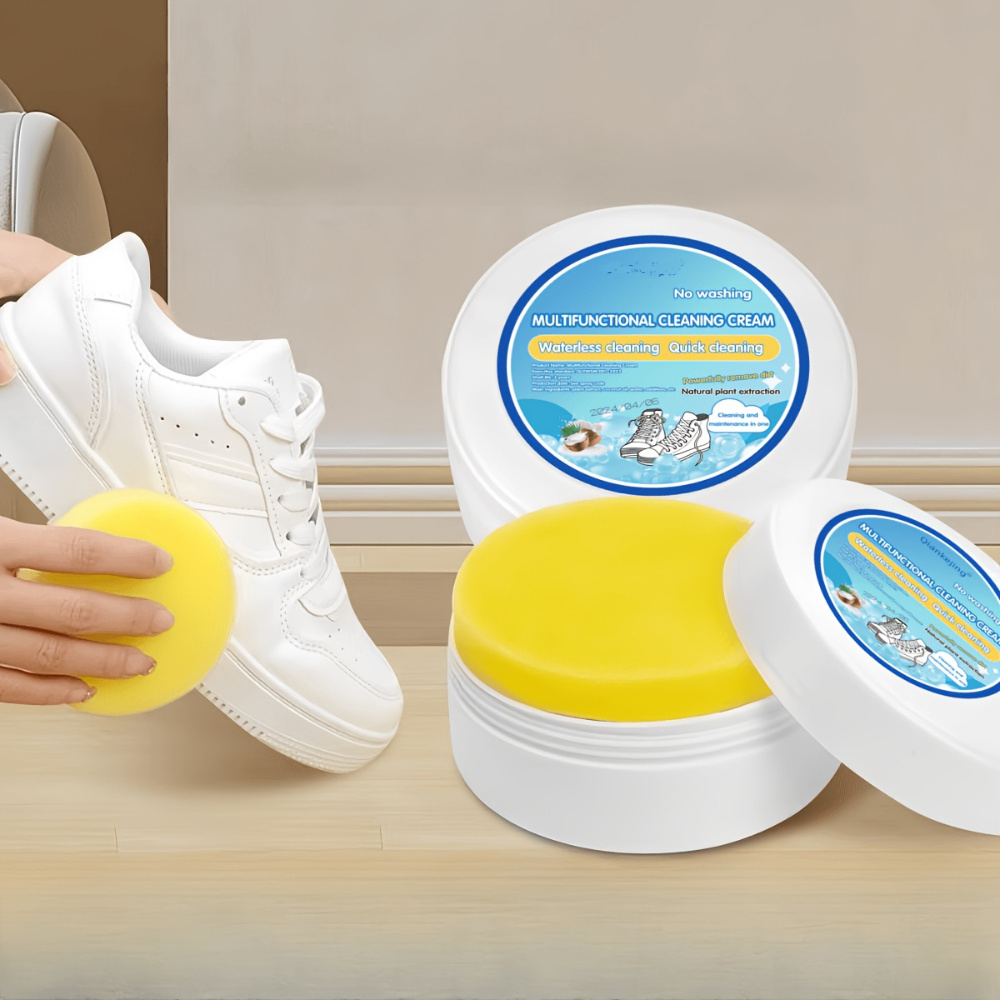Sneaker Care Whitener - ครีมทำความสะอาดรองเท้าผ้าใบสีขาว ขจัดคราบและทำให้ขาวสะอาด สำหรับรองเท้า หนัง ภายในรถยนต์ และกระเป๋าผู้หญิง