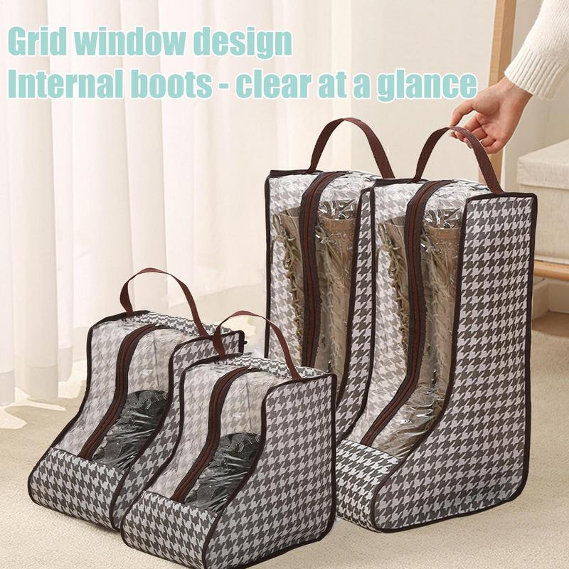 Shoe Bag Dust - ถุงเก็บรองเท้าแบบพกพาสำหรับใช้ในบ้าน วัสดุ PVC ป้องกันฝุ่น สำหรับรองเท้าบูทสูง รองเท้าบูทสั้น