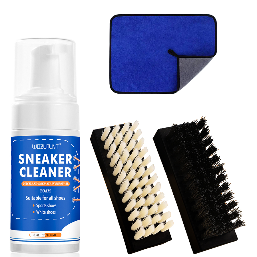 Sneaker Care Foam - ชุดทําความสะอาดรองเท้าสีขาวสําหรับรองเท้าผ้าใบผ้าใบ Nubuck Suede Decontamination รองเท้าผ้าใบโฟมทําความสะอาดพร้อมแปรง 2