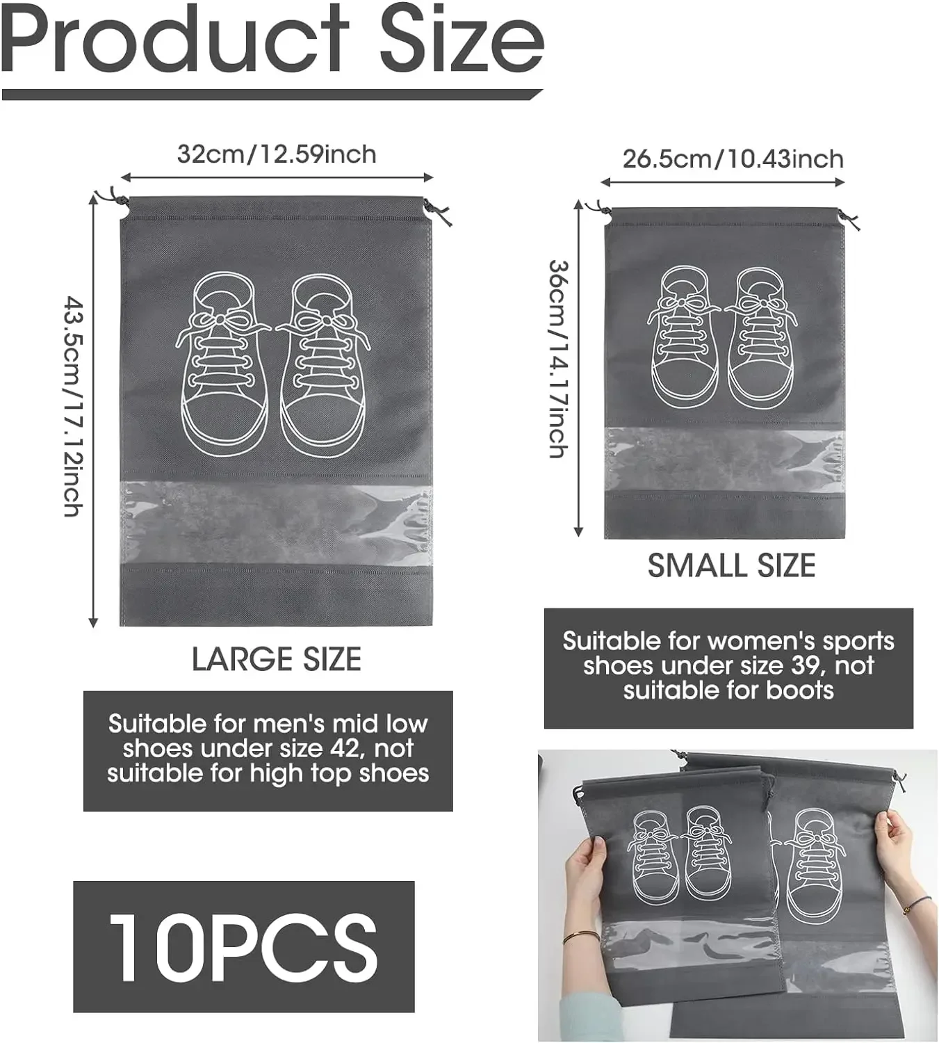 10PCS ถุงเก็บรองเท้าแบบไม่ทอ,  - Shoe Bag Dust บทวิจารณ์และราคา
